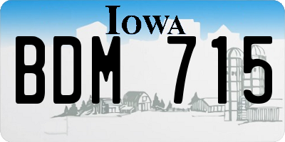 IA license plate BDM715