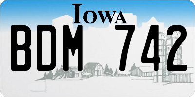 IA license plate BDM742
