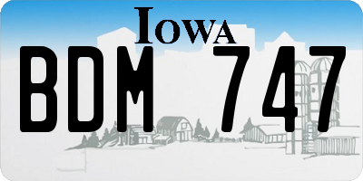 IA license plate BDM747
