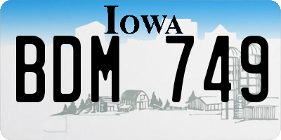 IA license plate BDM749