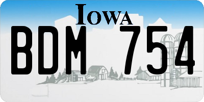IA license plate BDM754