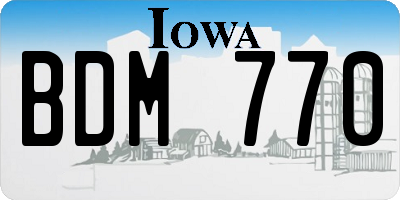 IA license plate BDM770