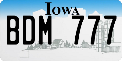 IA license plate BDM777