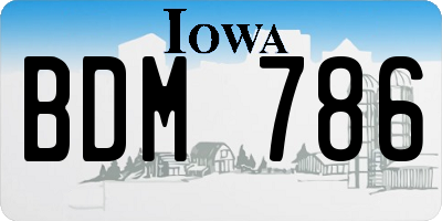 IA license plate BDM786