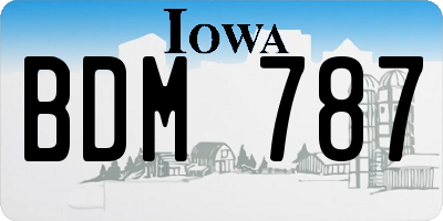 IA license plate BDM787