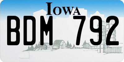 IA license plate BDM792