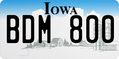 IA license plate BDM800
