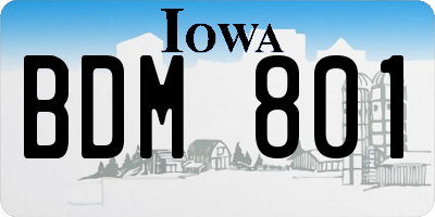 IA license plate BDM801