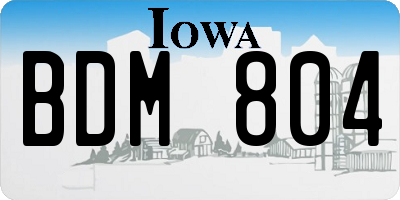 IA license plate BDM804