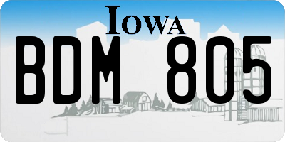 IA license plate BDM805