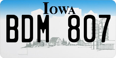 IA license plate BDM807
