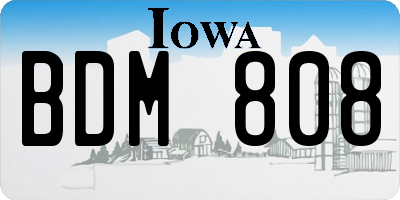 IA license plate BDM808