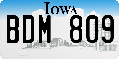 IA license plate BDM809