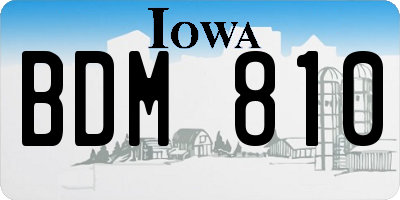 IA license plate BDM810