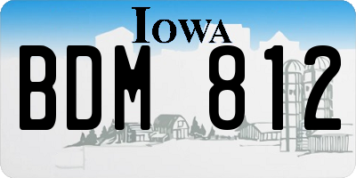IA license plate BDM812