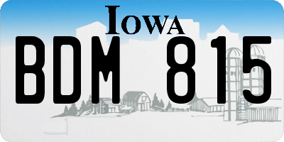 IA license plate BDM815