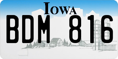 IA license plate BDM816