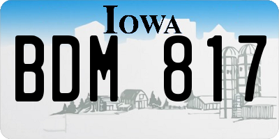 IA license plate BDM817