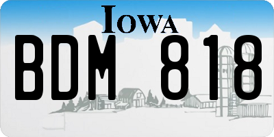 IA license plate BDM818