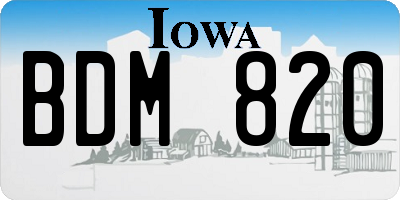 IA license plate BDM820
