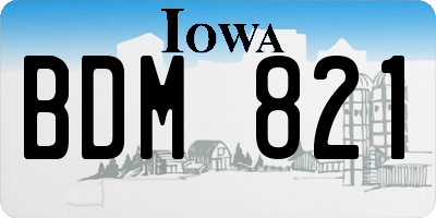 IA license plate BDM821