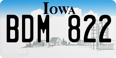 IA license plate BDM822