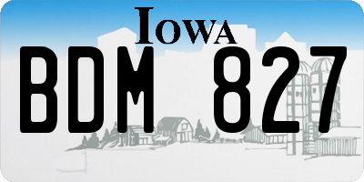 IA license plate BDM827