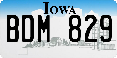 IA license plate BDM829