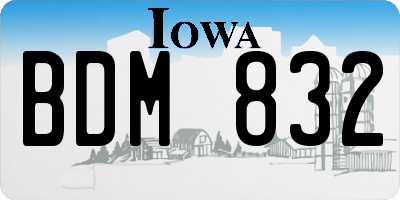 IA license plate BDM832