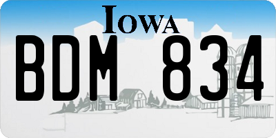 IA license plate BDM834