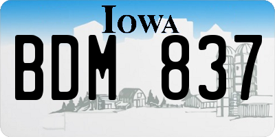IA license plate BDM837