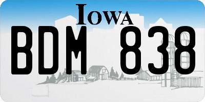 IA license plate BDM838