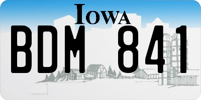 IA license plate BDM841