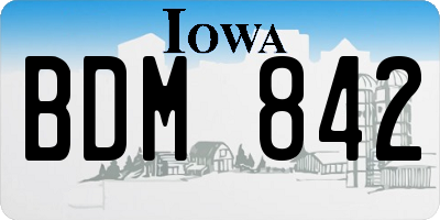 IA license plate BDM842