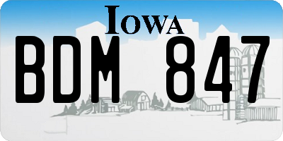 IA license plate BDM847