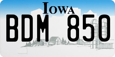 IA license plate BDM850
