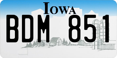 IA license plate BDM851