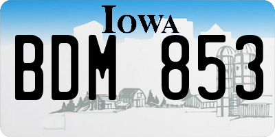 IA license plate BDM853