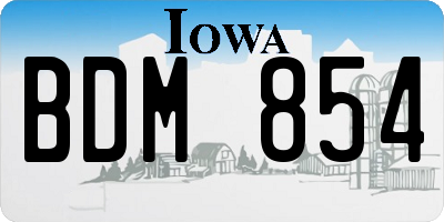 IA license plate BDM854