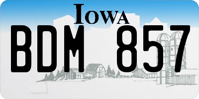 IA license plate BDM857