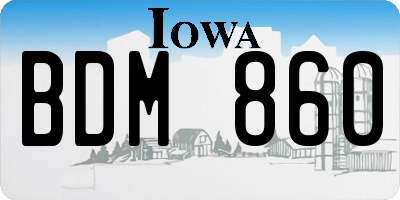 IA license plate BDM860