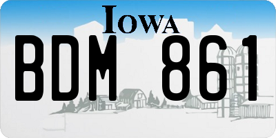 IA license plate BDM861