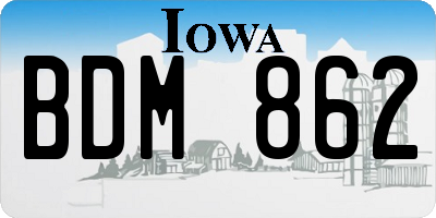 IA license plate BDM862