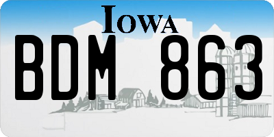 IA license plate BDM863