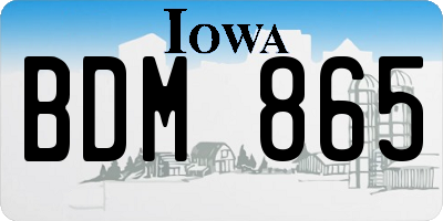 IA license plate BDM865