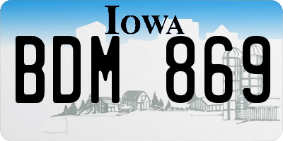 IA license plate BDM869