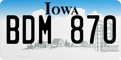 IA license plate BDM870