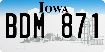 IA license plate BDM871