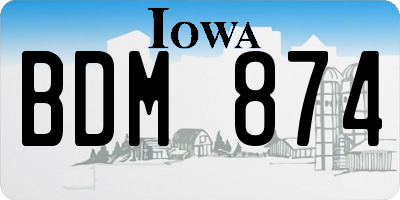 IA license plate BDM874