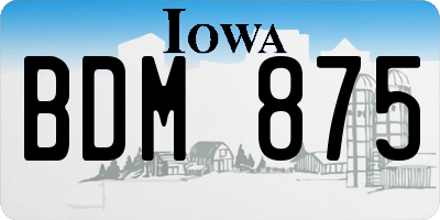 IA license plate BDM875